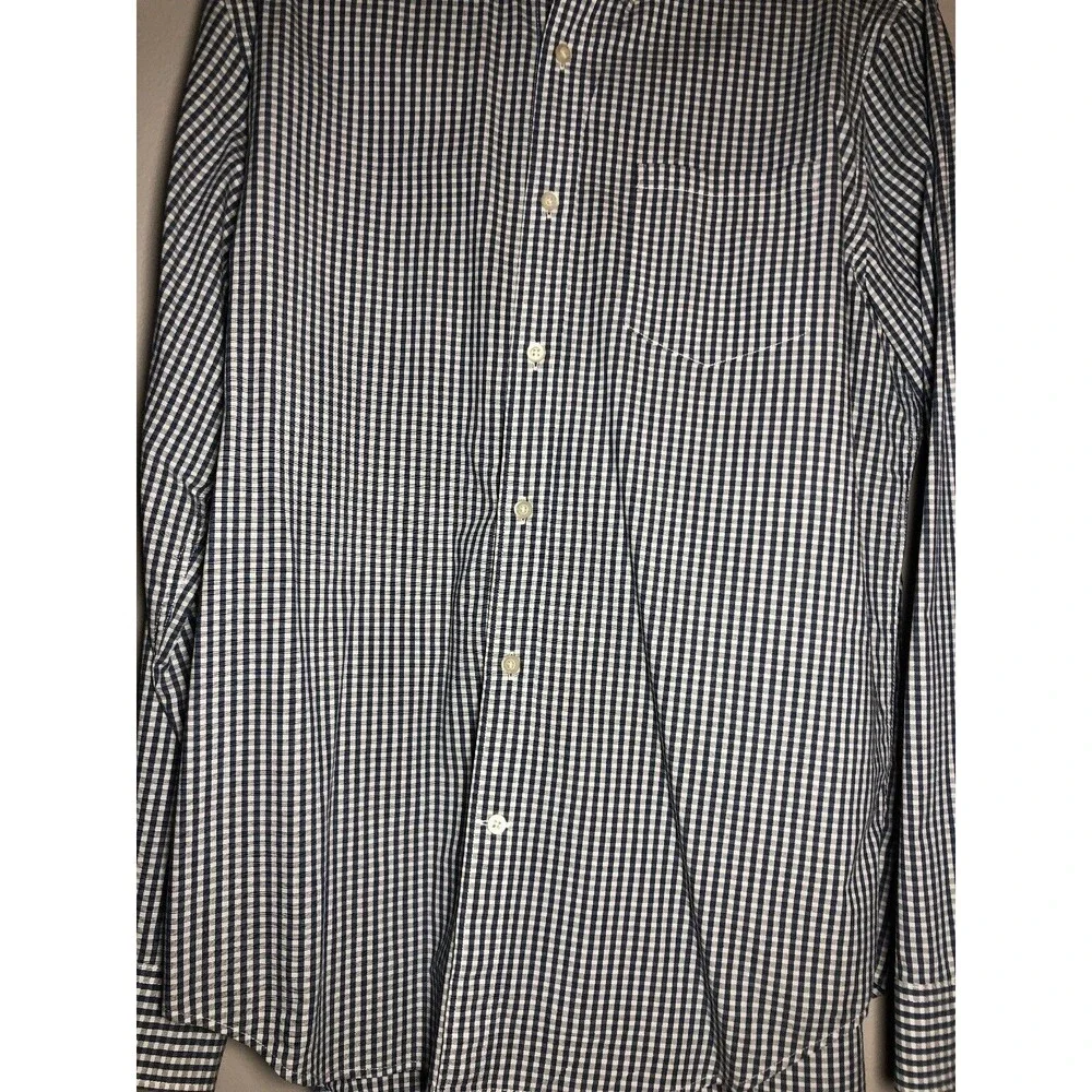 Banana Republic Custom 078 Wash Shirt Camden Fit Large L Blue  Plaid